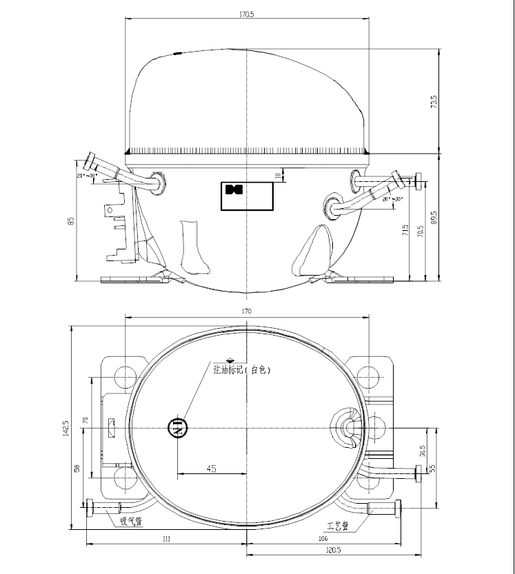 Huaguang compressor drawing