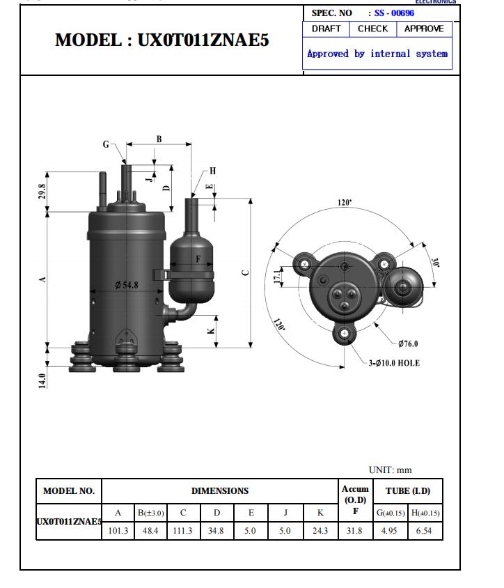 Samsung rotary compressor accessories fitting